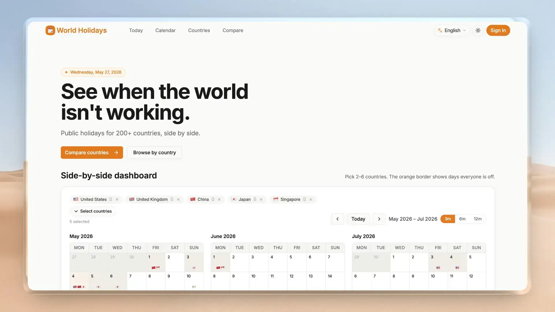 World Holidays screenshot